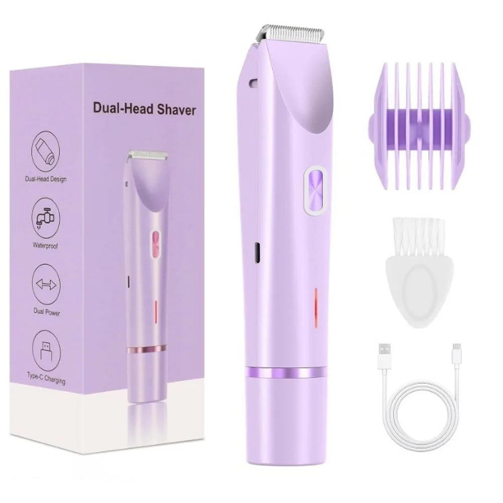 2-in-1 Electric Epilator – Painless Shaver for Body, Face & Bikini – PureBloom™