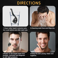 Derma Roller for Facial and Body Hair Growth - 540 Micro Needles for Enhanced Skin and Beard Care (0.2mm, 0.25mm, 0.3mm)