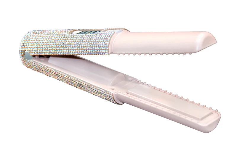 Portable Hair Straightener/Curler – Diamond Finish & 2-in-1 Performance – PureBloom™