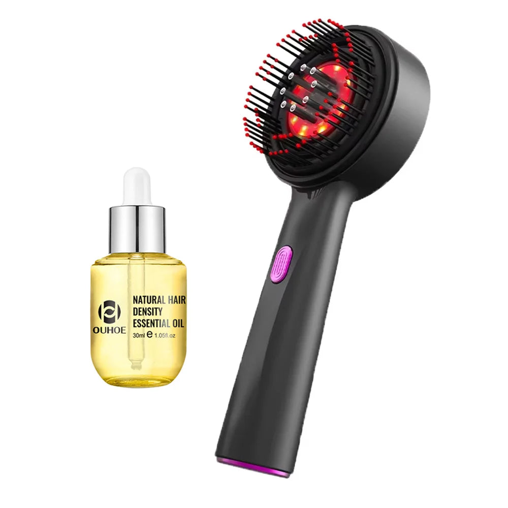 Peigne de Massage Infrarouge 630 nm – Stimule la Croissance & Apaise le Cuir Chevelu – PureBloom™