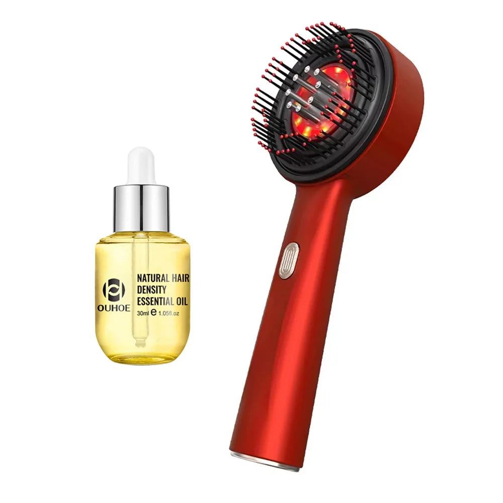 Peigne de Massage Infrarouge 630 nm – Stimule la Croissance & Apaise le Cuir Chevelu – PureBloom™