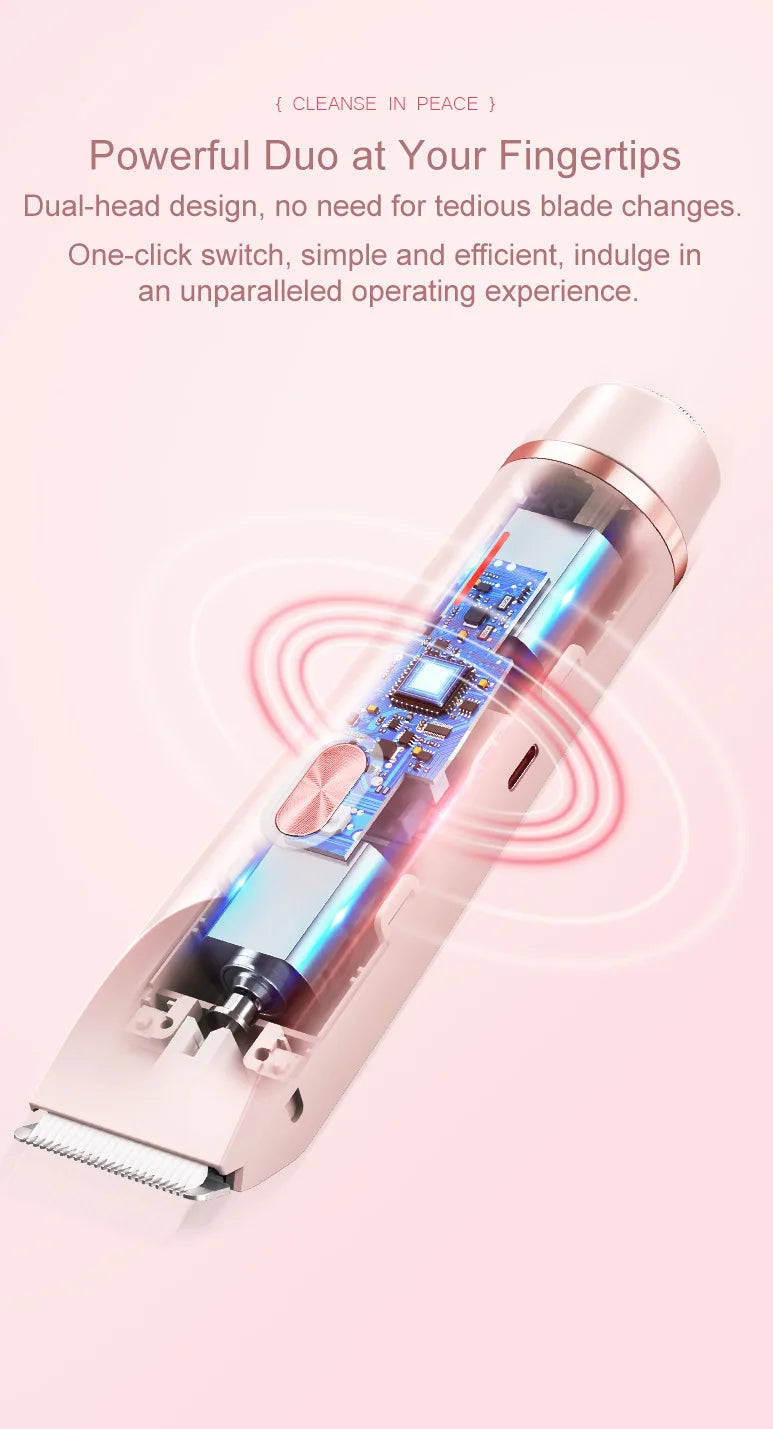 2-in-1 Electric Epilator – Painless Shaver for Body, Face & Bikini – PureBloom™