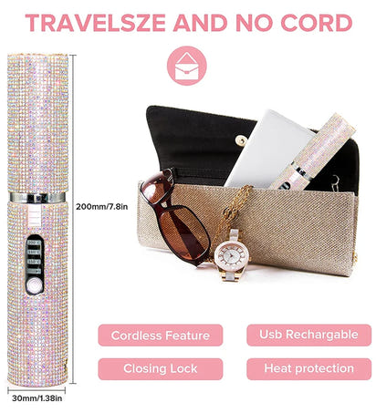 Portable Hair Straightener/Curler – Diamond Finish & 2-in-1 Performance – PureBloom™