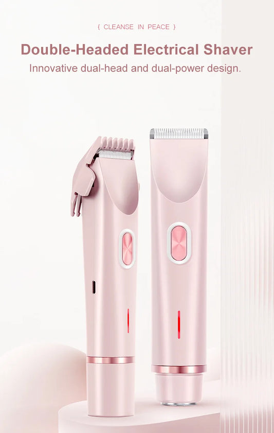 2-in-1 Electric Epilator – Painless Shaver for Body, Face & Bikini – PureBloom™