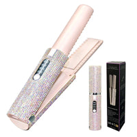 Portable Hair Straightener/Curler – Diamond Finish & 2-in-1 Performance – PureBloom™