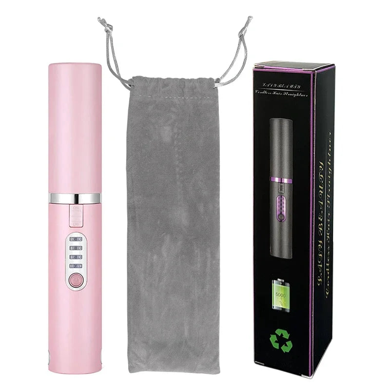 Portable Hair Straightener/Curler – Diamond Finish & 2-in-1 Performance – PureBloom™