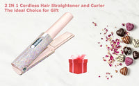Portable Hair Straightener/Curler – Diamond Finish & 2-in-1 Performance – PureBloom™