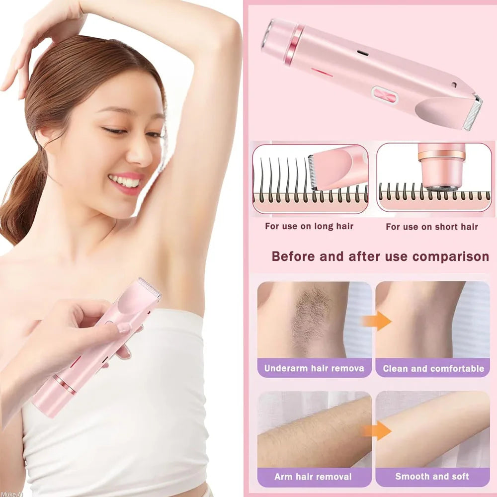 2-in-1 Electric Epilator – Painless Shaver for Body, Face & Bikini – PureBloom™