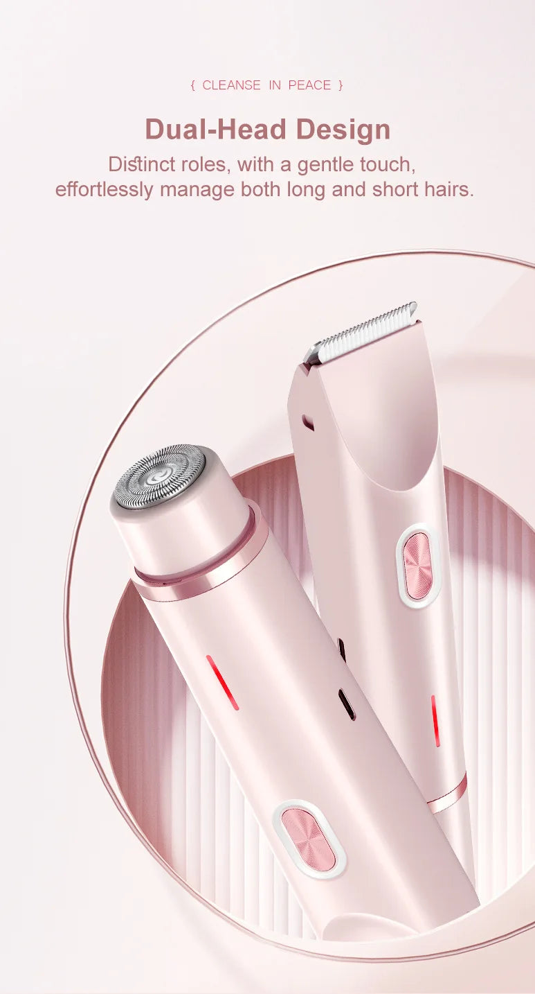 2-in-1 Electric Epilator – Painless Shaver for Body, Face & Bikini – PureBloom™