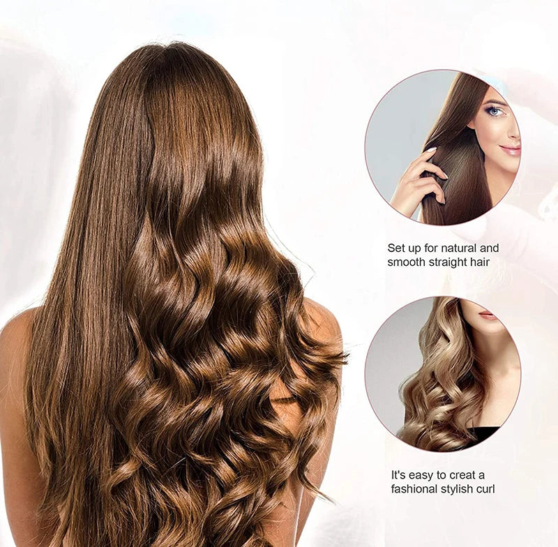 Portable Hair Straightener/Curler – Diamond Finish & 2-in-1 Performance – PureBloom™