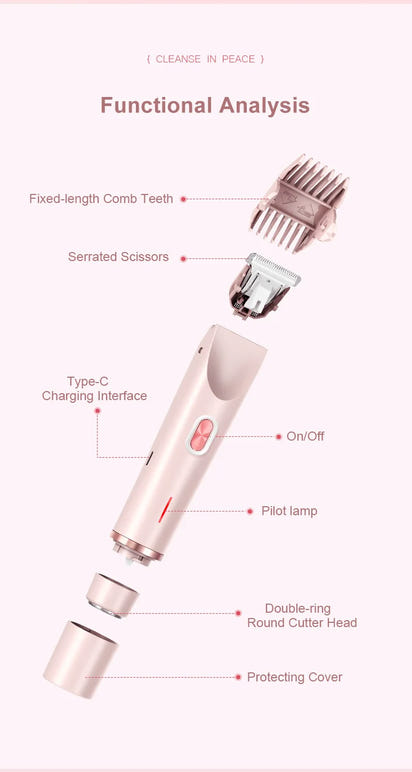 2-in-1 Electric Epilator – Painless Shaver for Body, Face & Bikini – PureBloom™