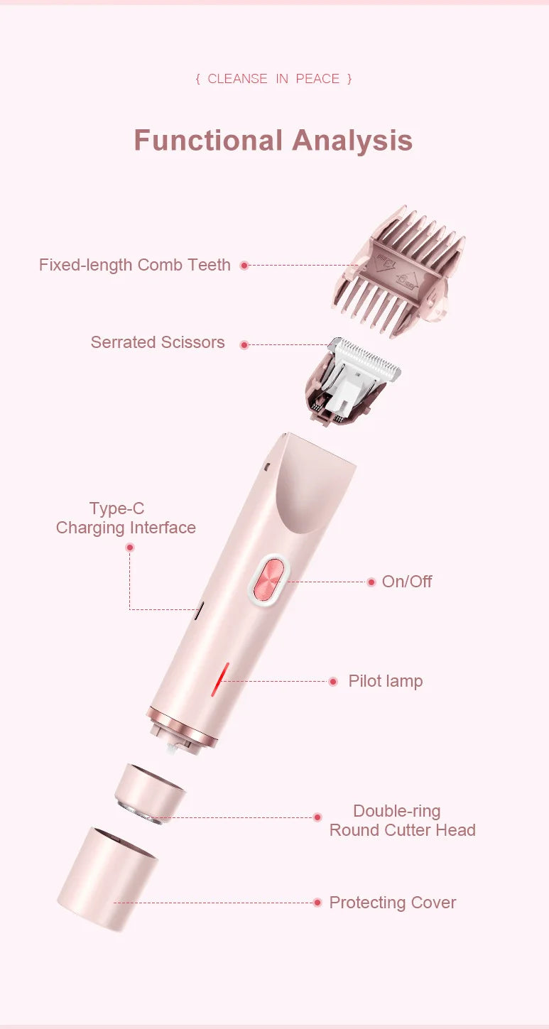 2-in-1 Electric Epilator – Painless Shaver for Body, Face & Bikini – PureBloom™