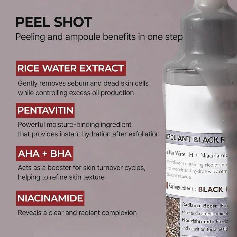 Black Rice Exfoliating Ampoule – Radiance Care & Deep Cleansing Dr. Mélaxine – PureBloom™